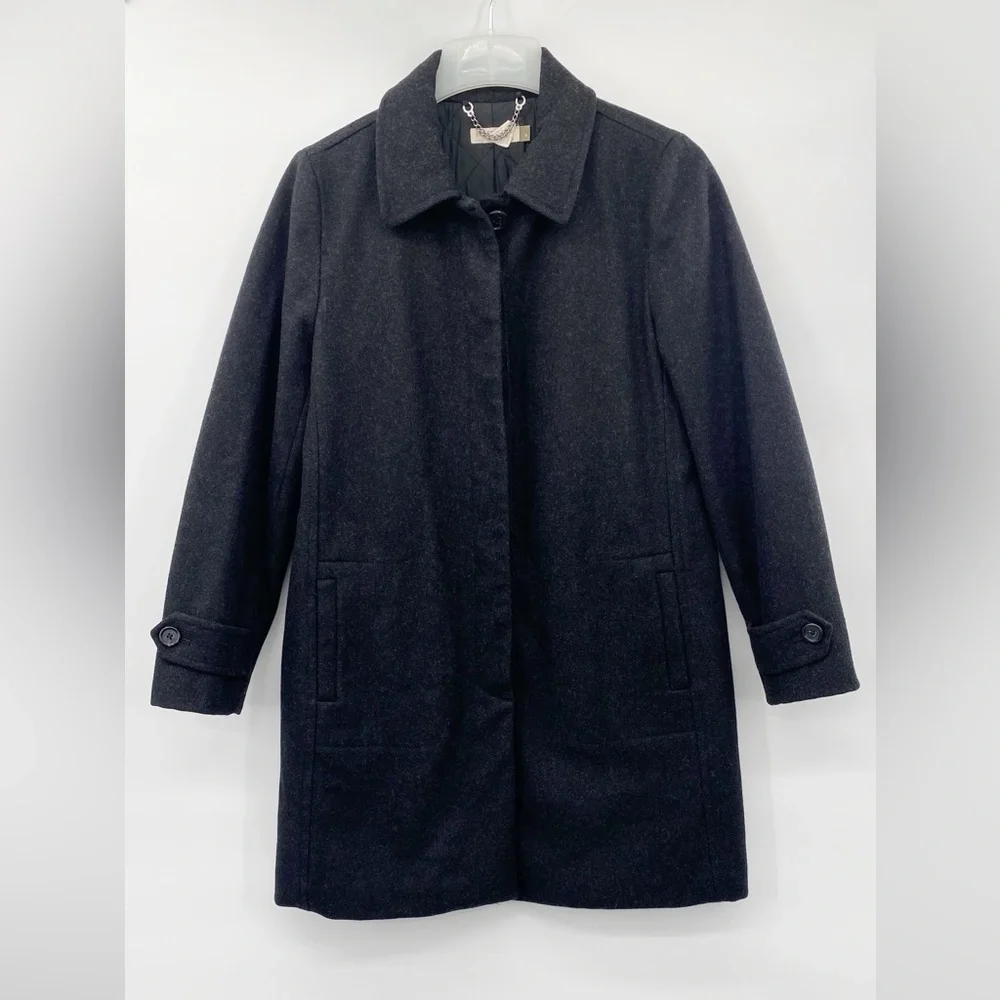 J.Crew Vintage Dark Charcoal wool long coat size Sp